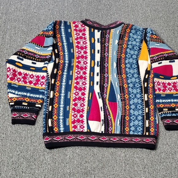 Coogi Sweater Mens Multicolor Pullover Australia Pure Wool Biggie Abstract 3D - Picture 2 of 8